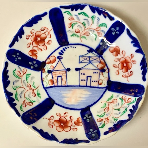 Early 1800s Vintage Gaudy Welsh Village Pattern 281 A Plate - Picture 1 of 15